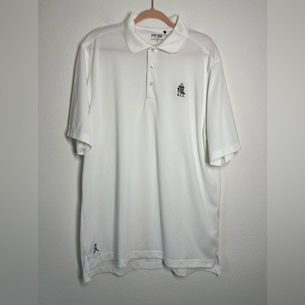 Ping Golf Polo White Size L Short Sleeve